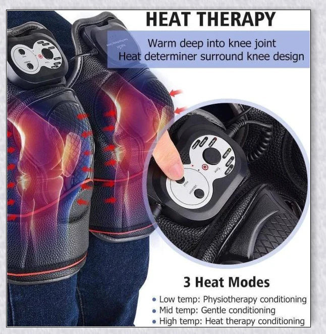 Magnetic Knee Massager with adjustable temperature, timer, and vibration settings for soothing pain relief