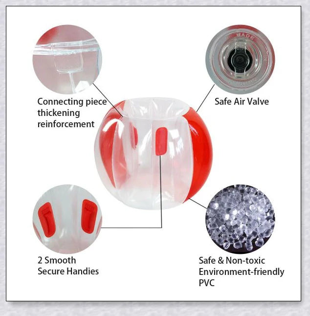 Inflatable bubble bumper ball for backyard, park, or amusement centre fun