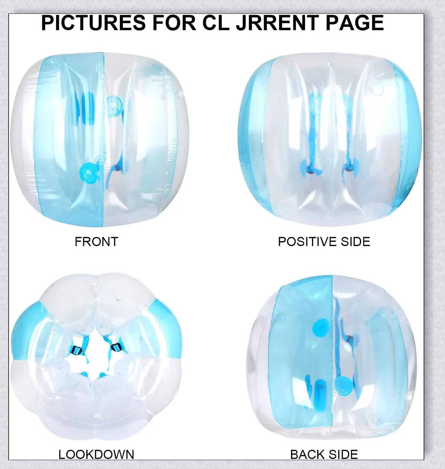 Inflatable bubble bumper ball for backyard, park, or amusement centre fun