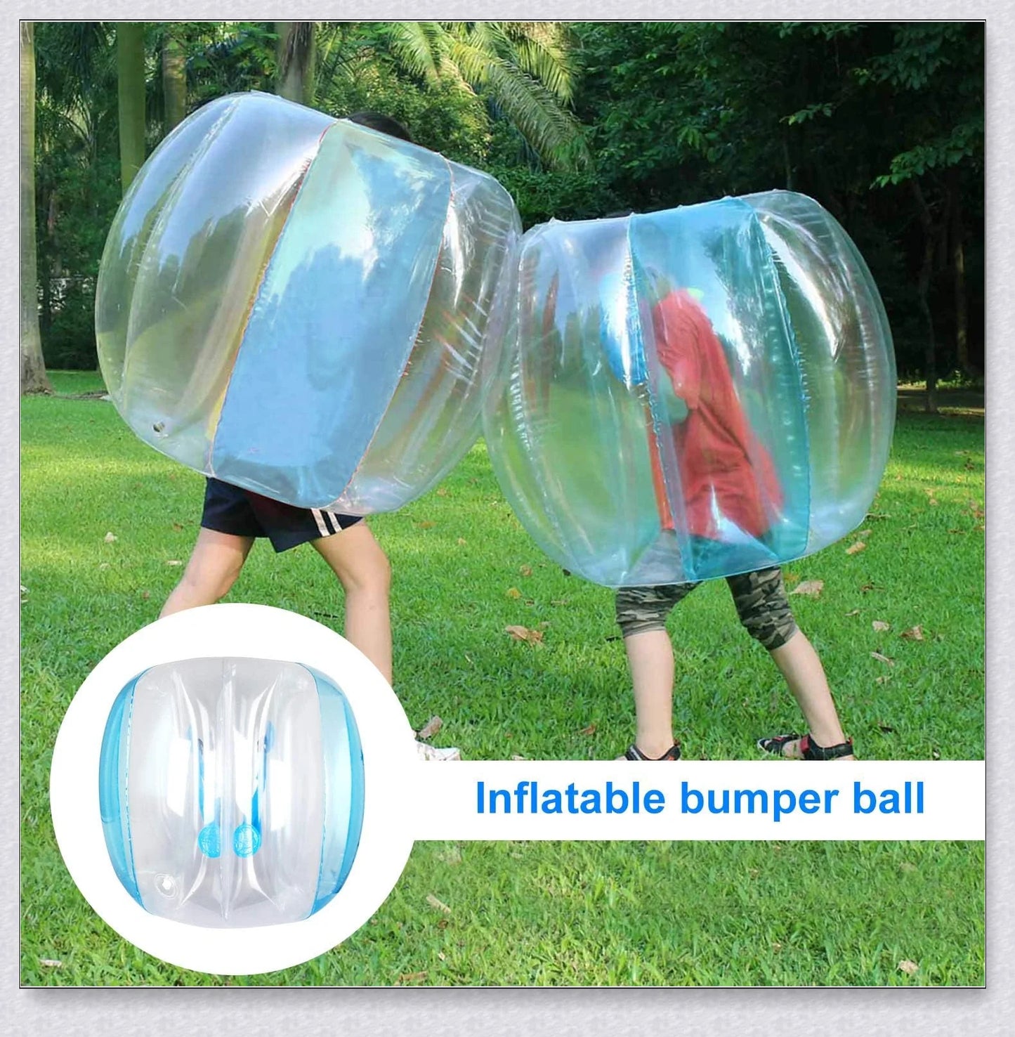 Inflatable bubble bumper ball for backyard, park, or amusement centre fun