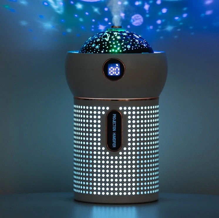 Compact projector humidifier with night light feature for student dormitories