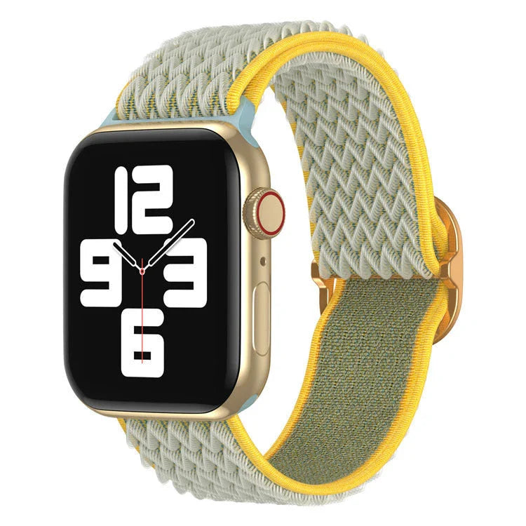 Stylish woven polyester Apple Watch strap with adjustable design and quick-drying properties