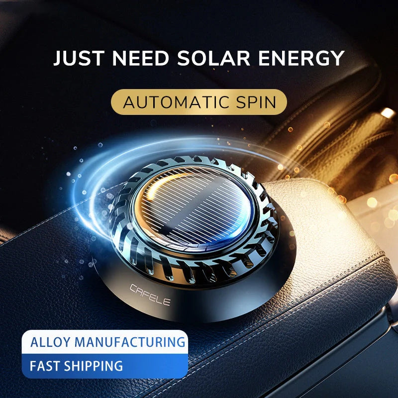 Solar-powered car aromatherapy diffuser with light sensor for automatic fragrance adjustment