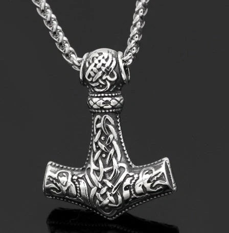 Vintage Norse rune necklaces for men, featuring a range of intricate Viking symbols and designs crafted from premium stainless steel