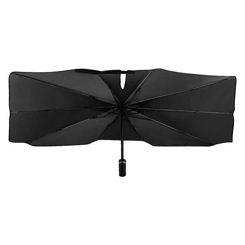 Compact and portable car sunshade with telescopic mechanism and full windshield coverage