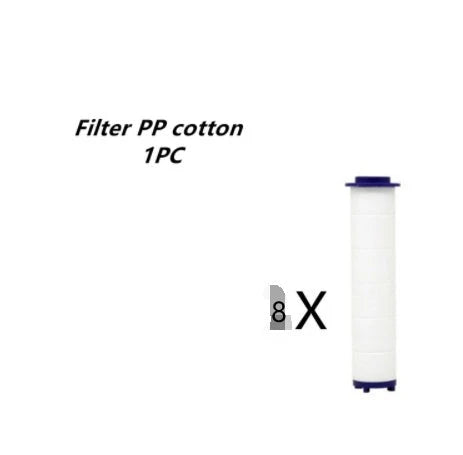 A high-pressure shower head with a stop button, cotton filter, and powerful water pressure for a luxurious bathing experience.
