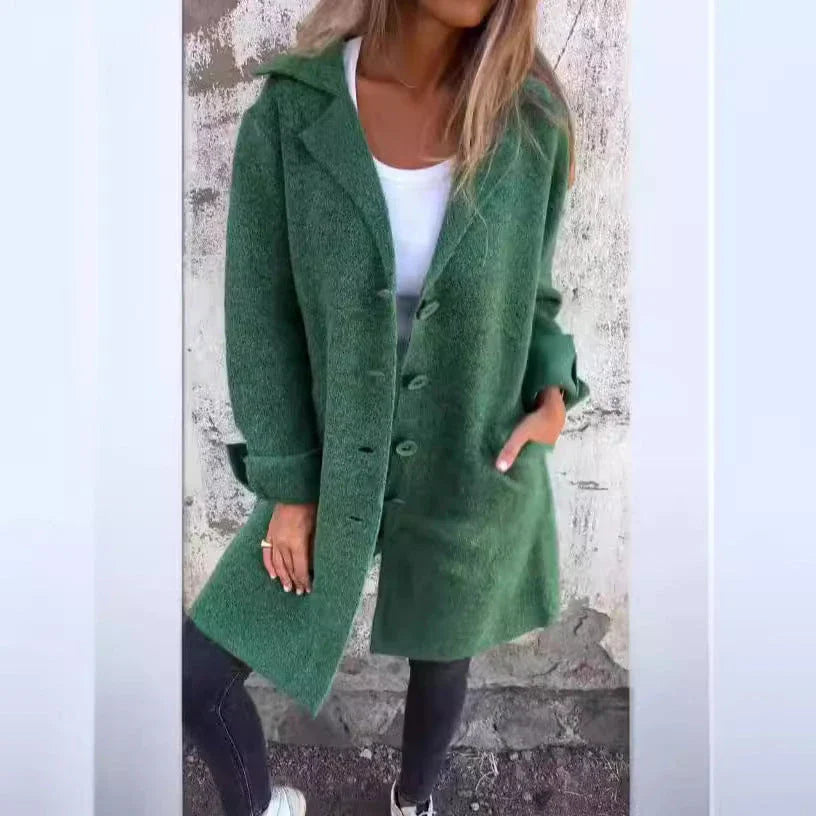 Stylish single-breasted cardigan with pockets in various colors and sizes
