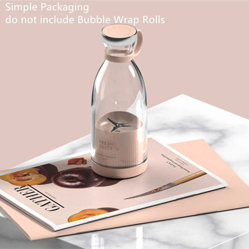 Powerful USB rechargeable smoothie blender with stainless steel blades, compact portable design, and one-touch operation