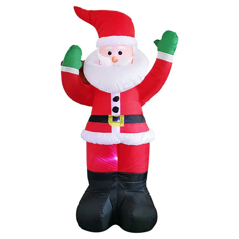Festive LED Christmas Decor Set with Glowing Santa, Christmas Tree, and Snowman Inflatables