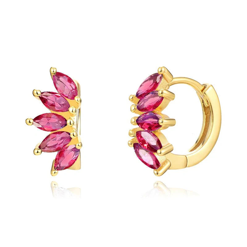 Elegant British-inspired Horse Eye Stone Earrings with a mesmerising symmetrical design and premium precious stones
