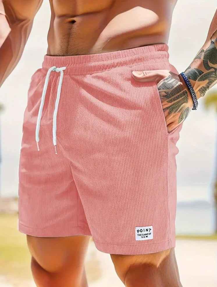 Comfortable and stylish corduroy drawstring shorts in various colors for summer wear