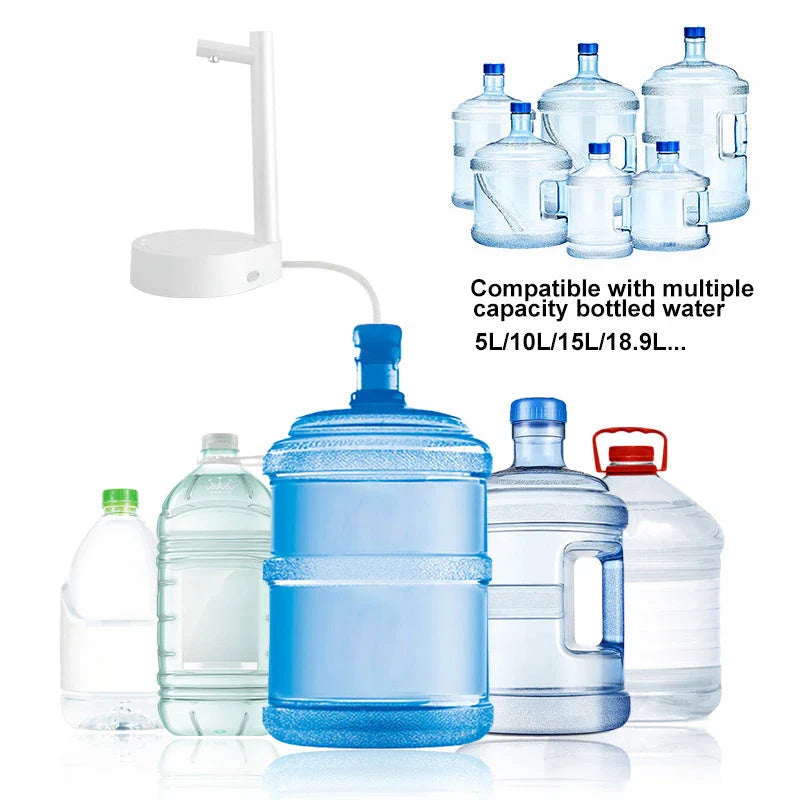 Rechargeable electric water dispenser with sleek, modern design for home, office, or on-the-go use