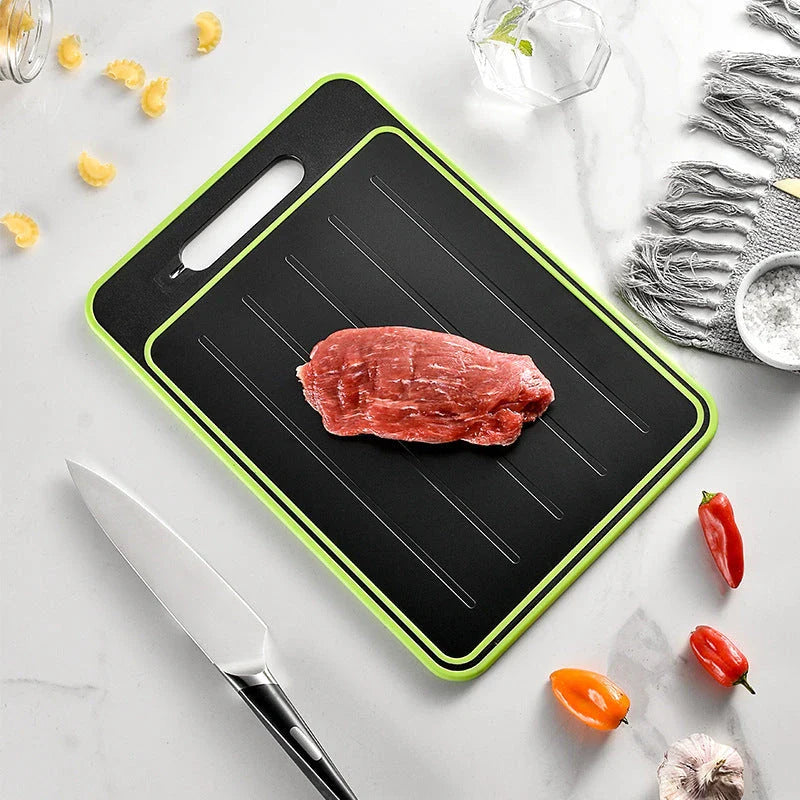 Versatile cutting board with dual-sided design, grinding teeth, and built-in whetstone for efficient chopping, grinding, and knife sharpening in the kitchen
