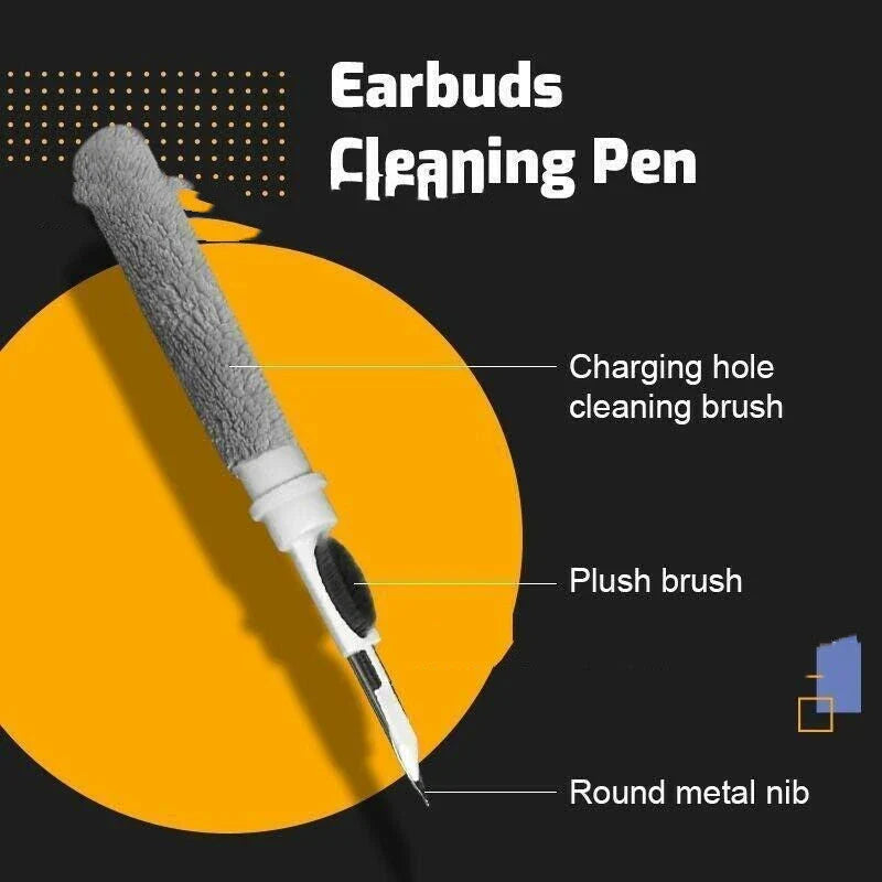 Premium wireless earbud cleaning kit with soft microfiber brush for efficient and convenient maintenance of earbuds and charging case