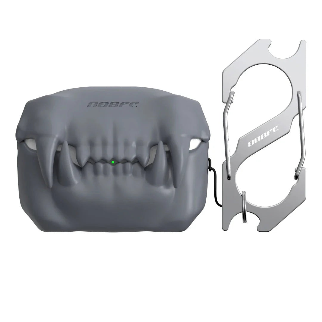 Creative Halloween-themed silicone protective case for AirPods Pro and AirPods Pro 2 with keychain attachment