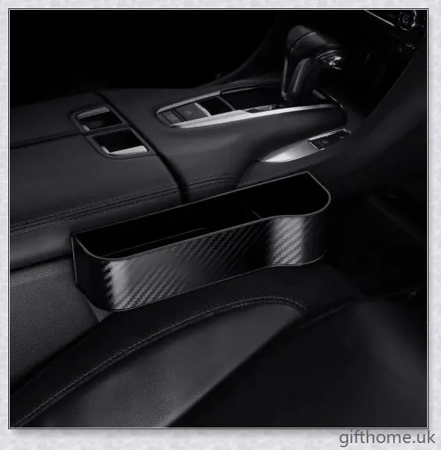 Premium car organiser with storage compartments for phone, wallet, keys, and other essentials