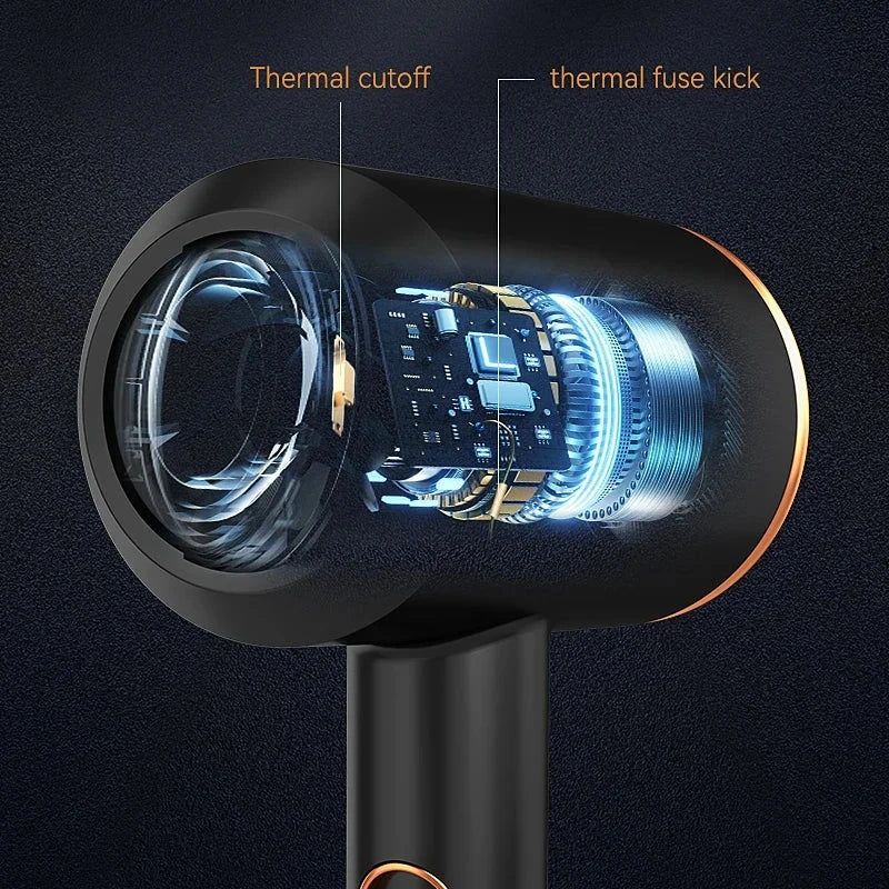 High-speed negative ion hair dryer with diffuser attachment for fast, frizz-free drying and salon-quality styling at home