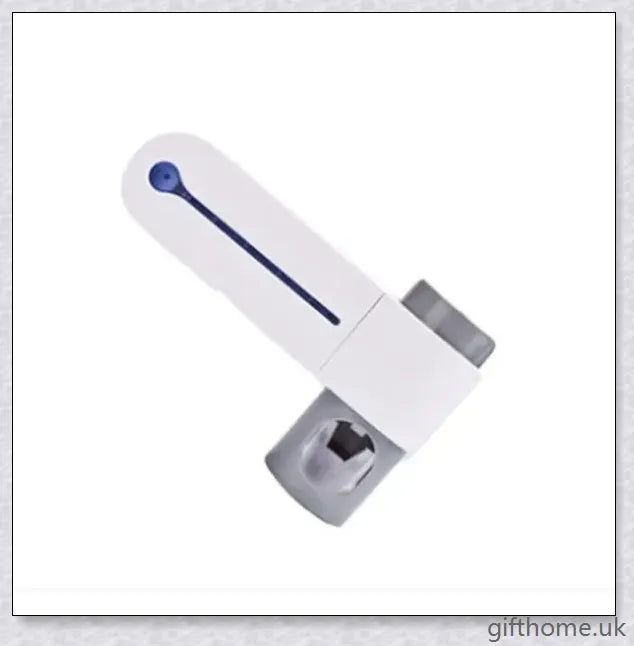A sleek and modern 3-in-1 toothbrush holder with a toothpaste dispenser, UV sterilizer, and wall-mounted design for bathroom organisation.