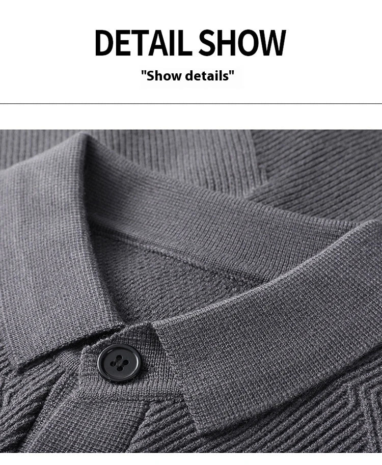 A stylish and cosy men's knitted cardigan with a fashionable lapel design, available in a range of classic neutral tones.