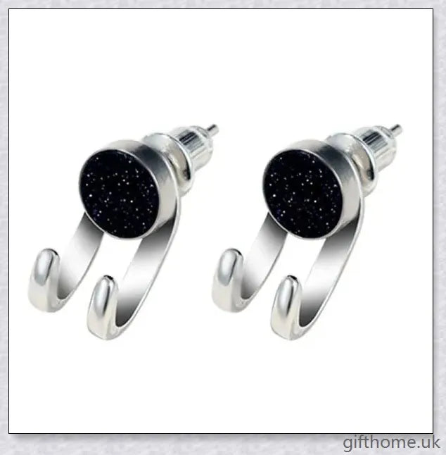 Pair of 925 Sterling Silver Earrings featuring a range of stylish designs, including black agate and blue sandstone, suitable for men and women