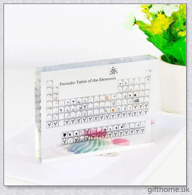 Acrylic Periodic Table Display showcasing 83 real elements in a captivating and educational scientific display