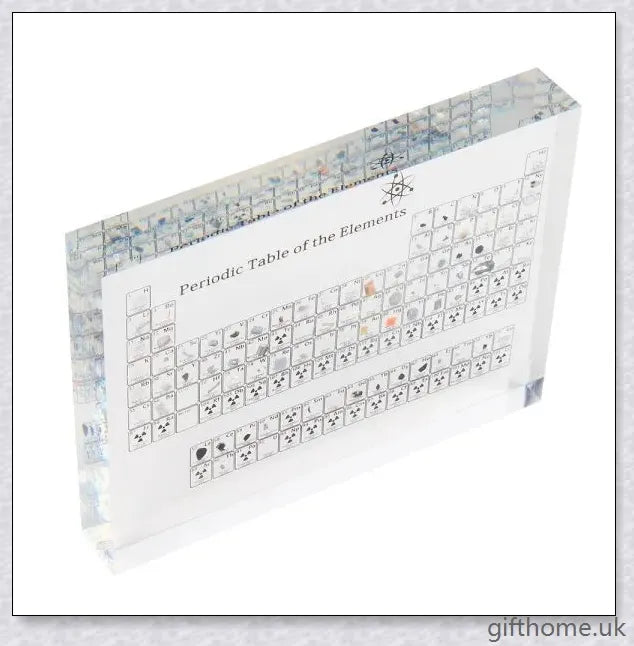 Acrylic Periodic Table Display showcasing 83 real elements in a captivating and educational scientific display