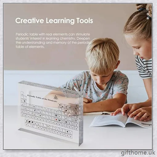 Acrylic Periodic Table Display showcasing 83 real elements in a captivating and educational scientific display