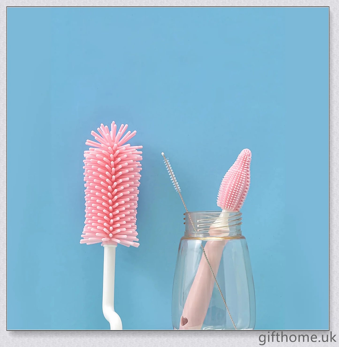 Premium baby bottle cleaning brush with soft, flexible bristles and ergonomic handle design