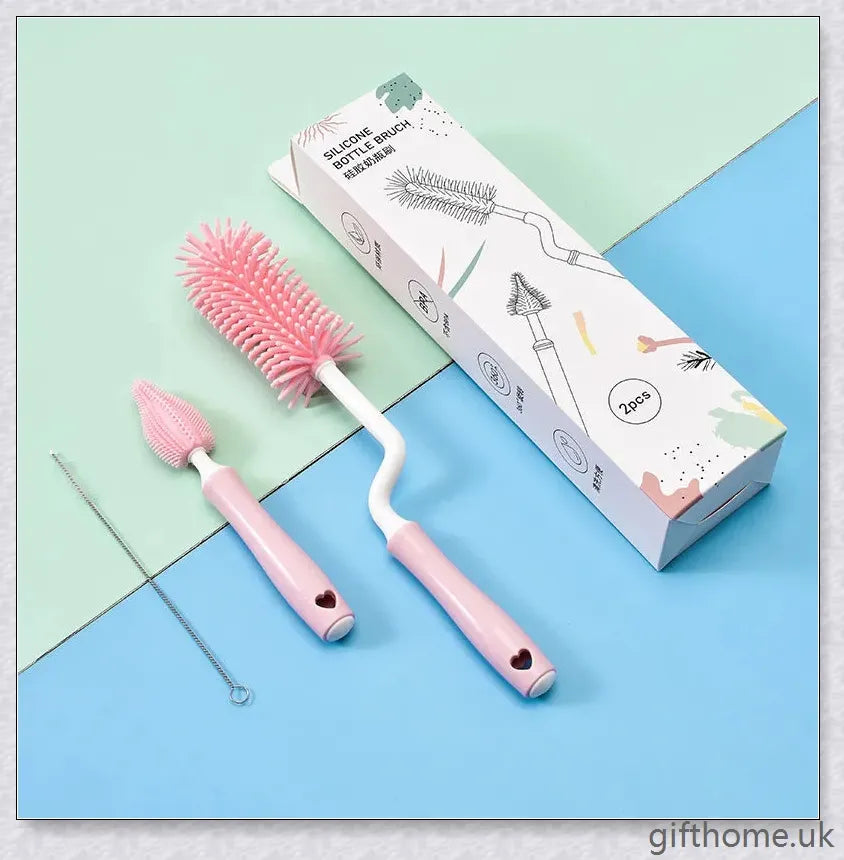 Premium baby bottle cleaning brush with soft, flexible bristles and ergonomic handle design