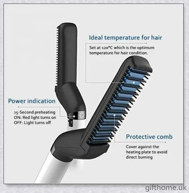 Beard Straightening Comb - Effortlessly straighten and smooth facial hair for a polished, masculine appearance