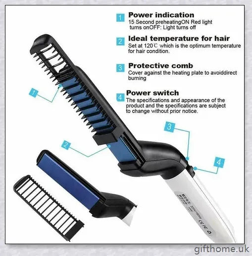 Beard Straightening Comb - Effortlessly straighten and smooth facial hair for a polished, masculine appearance