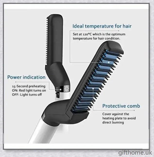 Beard Straightening Comb - Effortlessly straighten and smooth facial hair for a polished, masculine appearance