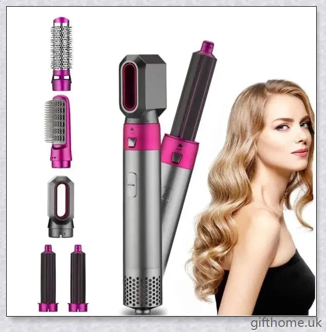 5 in 1 Multifunctional Airwrap Hair Styling Tool by Urban Wings - Create voluminous, salon-quality curls and waves with this advanced, damage-free styling device.