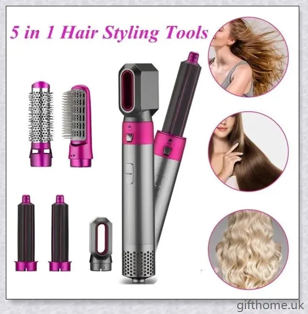 5 in 1 Multifunctional Airwrap Hair Styling Tool by Urban Wings - Create voluminous, salon-quality curls and waves with this advanced, damage-free styling device.