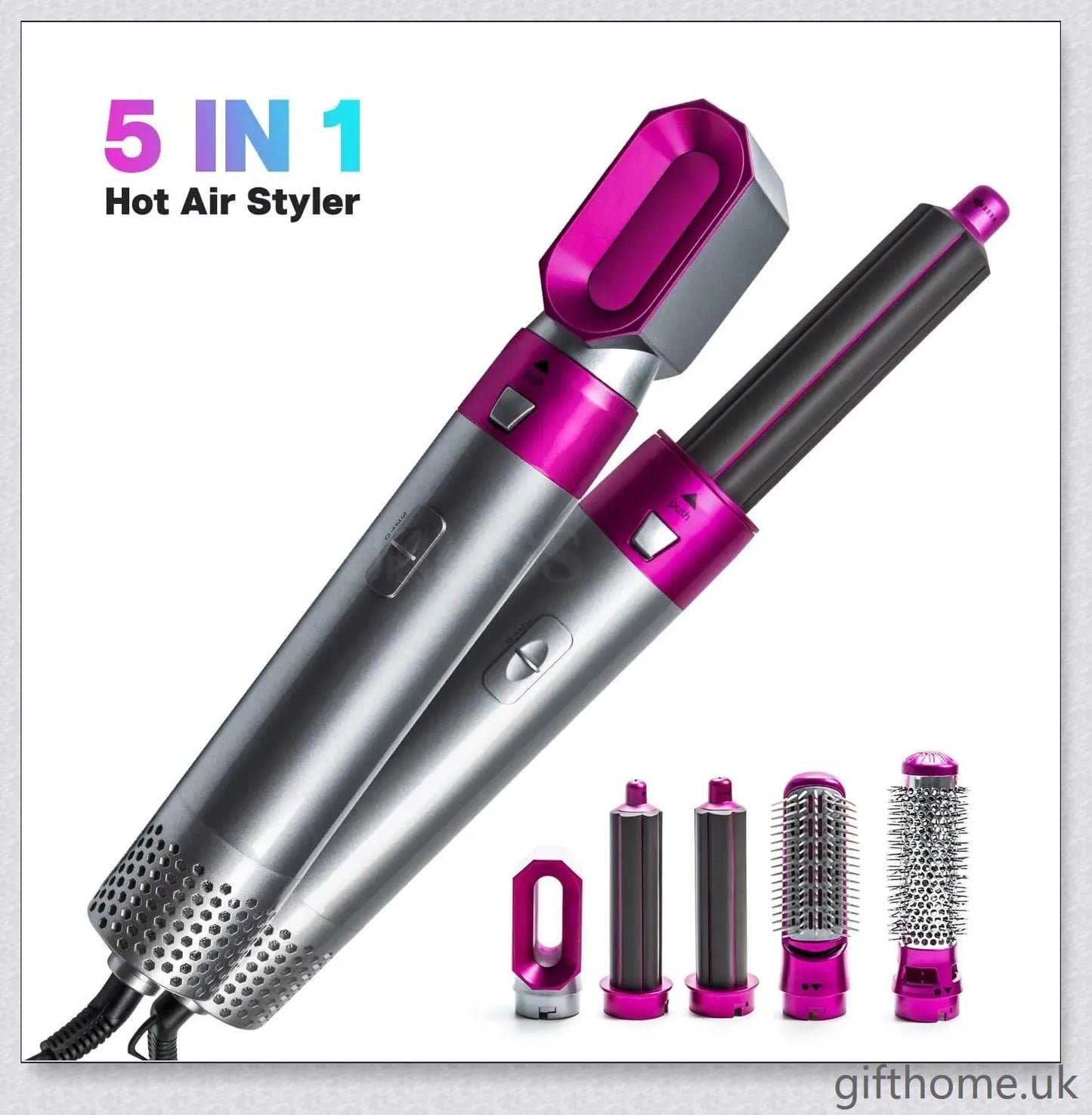 5 in 1 Multifunctional Airwrap Hair Styling Tool by Urban Wings - Create voluminous, salon-quality curls and waves with this advanced, damage-free styling device.