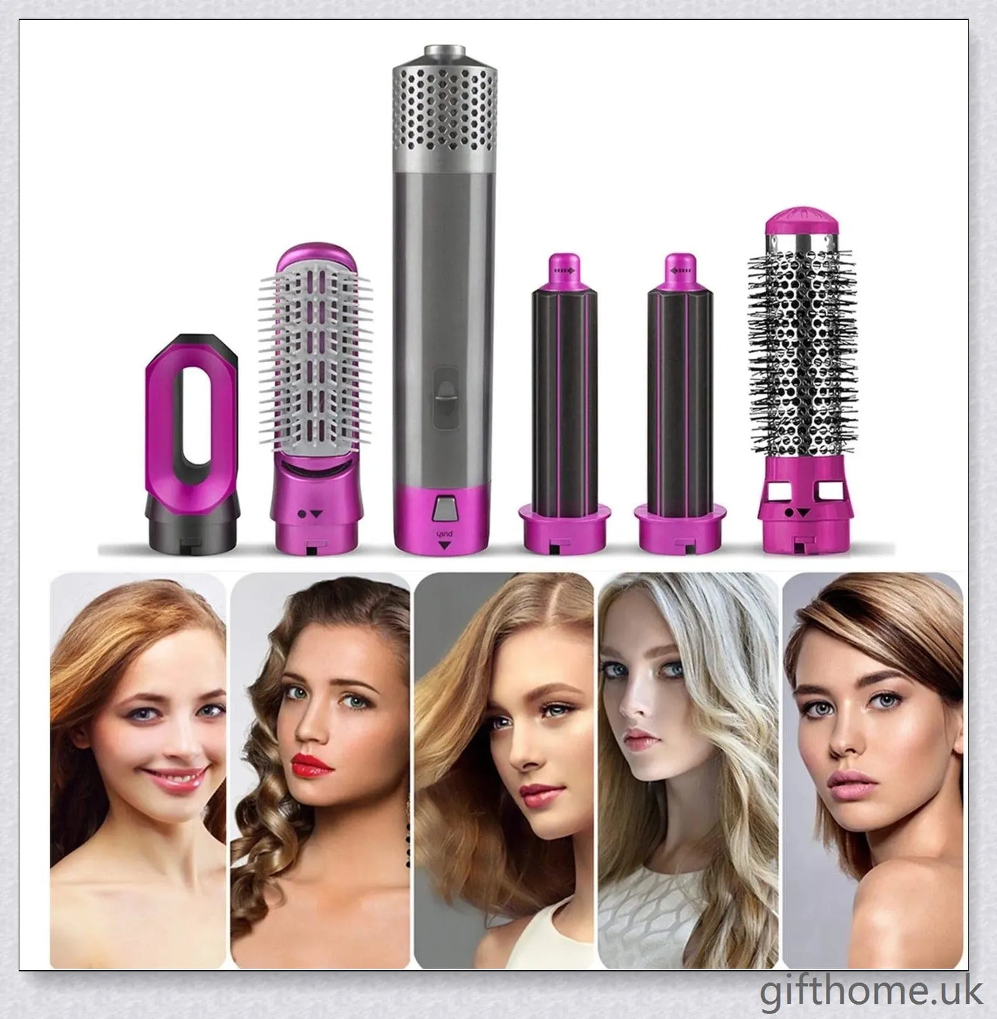 5 in 1 Multifunctional Airwrap Hair Styling Tool by Urban Wings - Create voluminous, salon-quality curls and waves with this advanced, damage-free styling device.