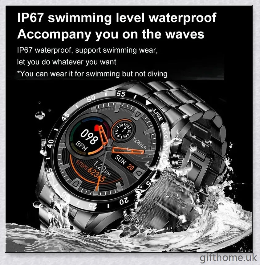 Elegant and durable Full Circle Touch Screen Steel Band Luxury Bluetooth Smart Watch with advanced features for the UK market