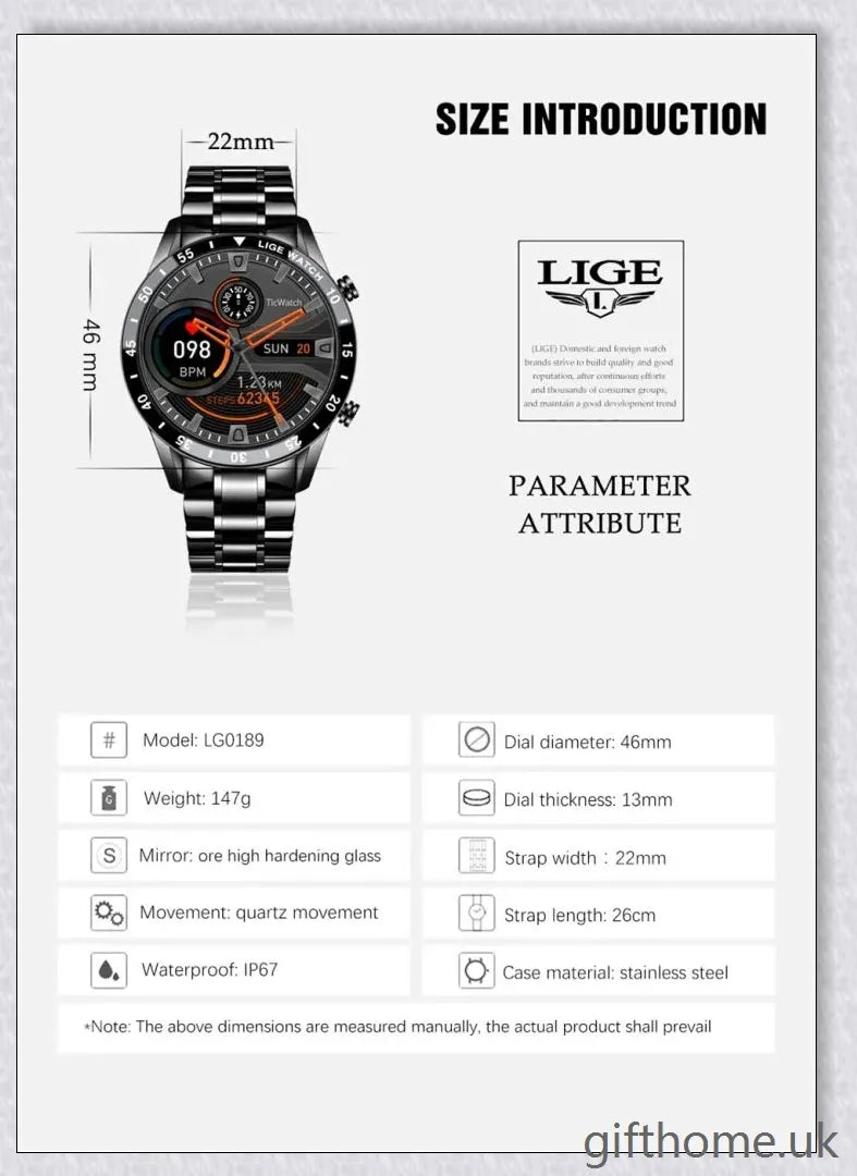 Elegant and durable Full Circle Touch Screen Steel Band Luxury Bluetooth Smart Watch with advanced features for the UK market