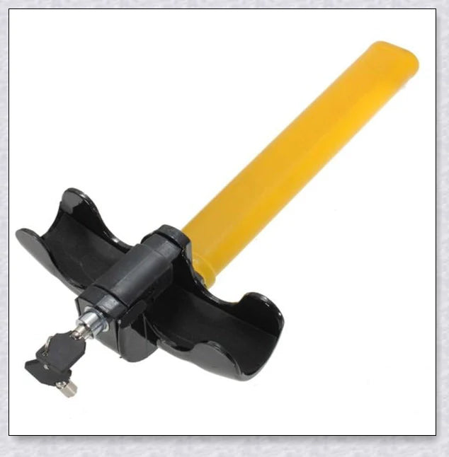 Powerful car steering wheel lock bar in black and yellow colour, designed to secure your vehicle against theft