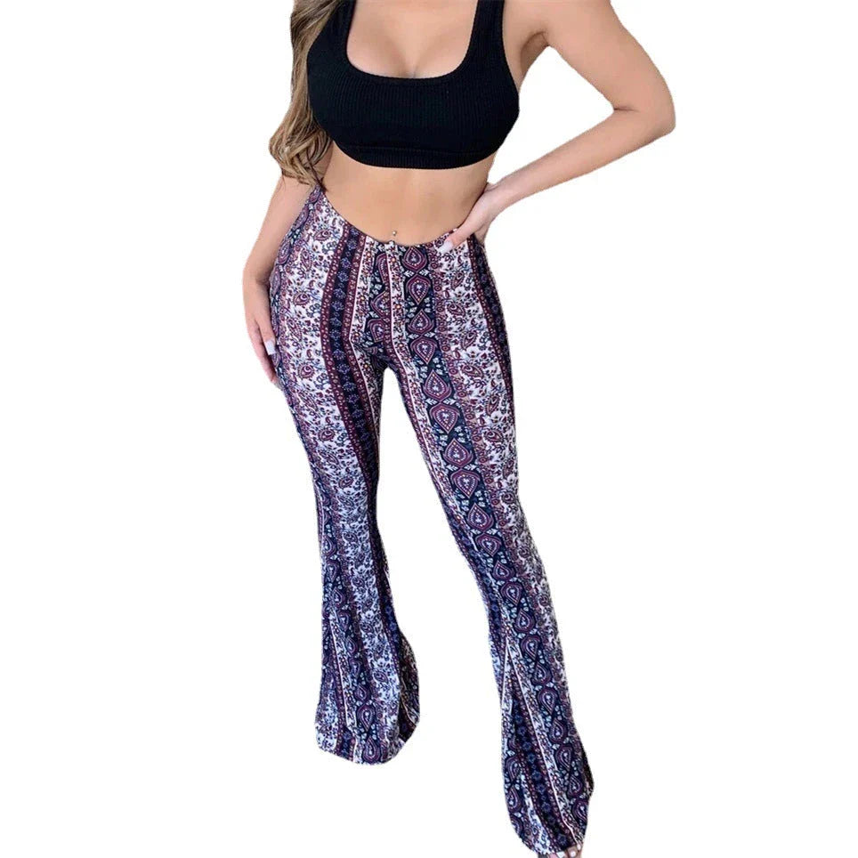 High Elastic Tight Women's Trousers in a range of vibrant prints and slim, flattering silhouette