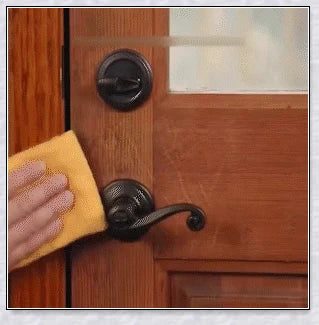 A bottle of Wood Scratch Repair Spray, which can be used to easily fix scratches on wooden furniture and floors.