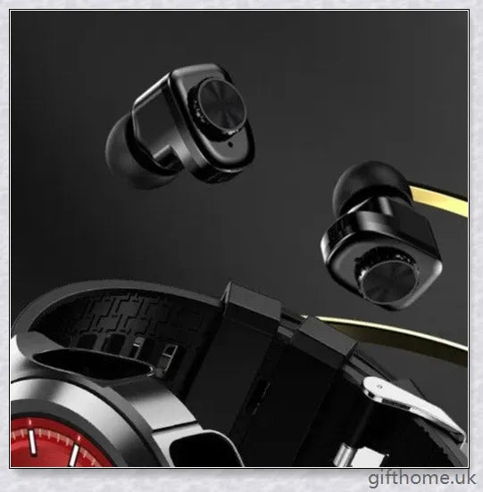 2-in-1 Smart Watch with Headphones, Heart Rate Monitor and Bluetooth Calling - Premium Wearable Device for Active Lifestyles
