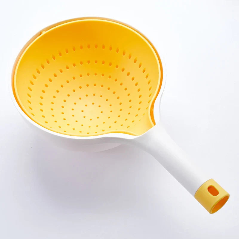 Multifunctional drain bowl in various colours, perfect for washing, draining, and organising kitchen items