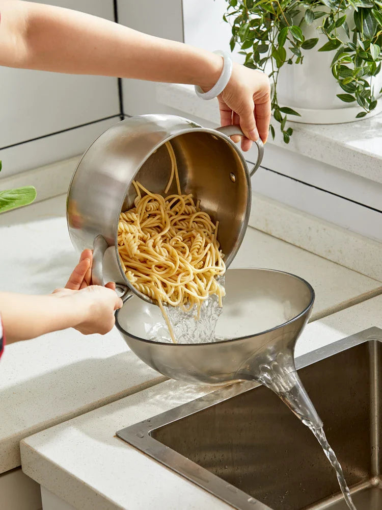 Multifunctional drain bowl in various colours, perfect for washing, draining, and organising kitchen items