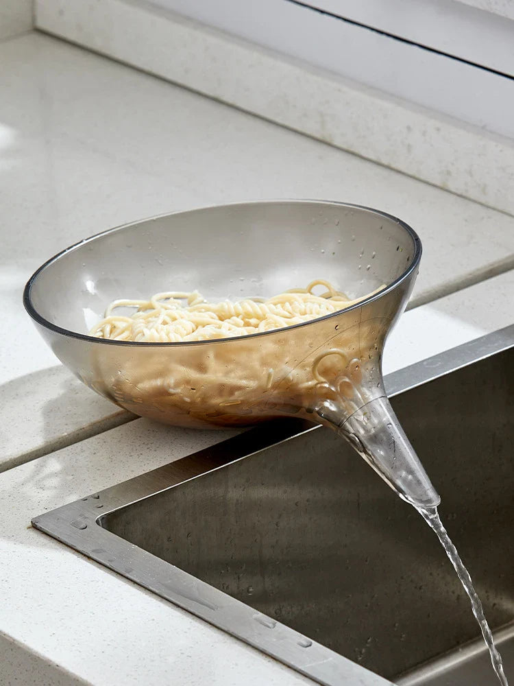 Multifunctional drain bowl in various colours, perfect for washing, draining, and organising kitchen items