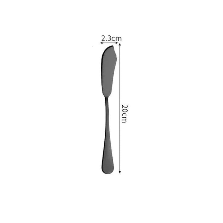 Premium black tableware set made of durable stainless steel with elegant design for formal and casual dining