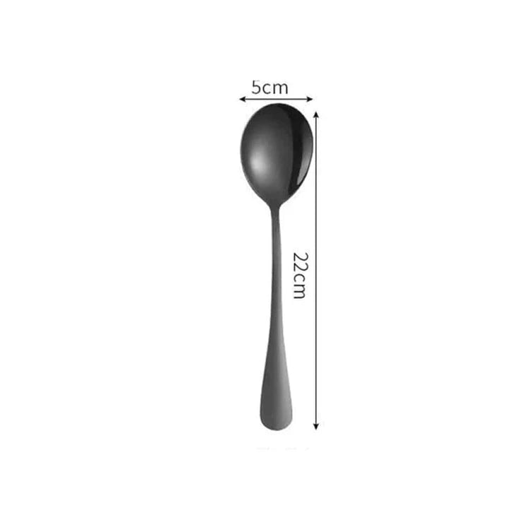 Premium black tableware set made of durable stainless steel with elegant design for formal and casual dining