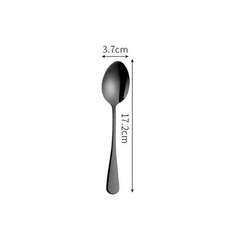 Premium black tableware set made of durable stainless steel with elegant design for formal and casual dining