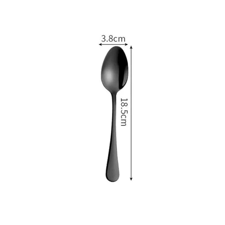 Premium black tableware set made of durable stainless steel with elegant design for formal and casual dining
