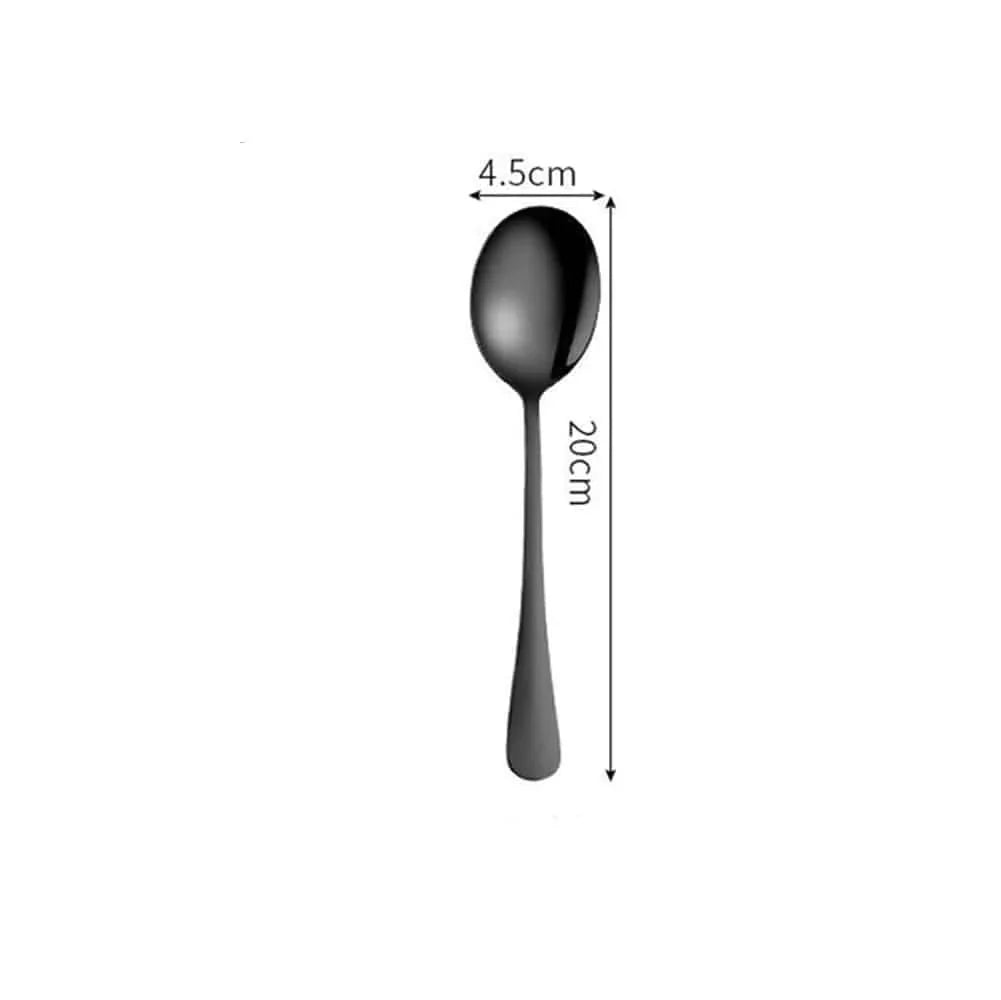 Premium black tableware set made of durable stainless steel with elegant design for formal and casual dining